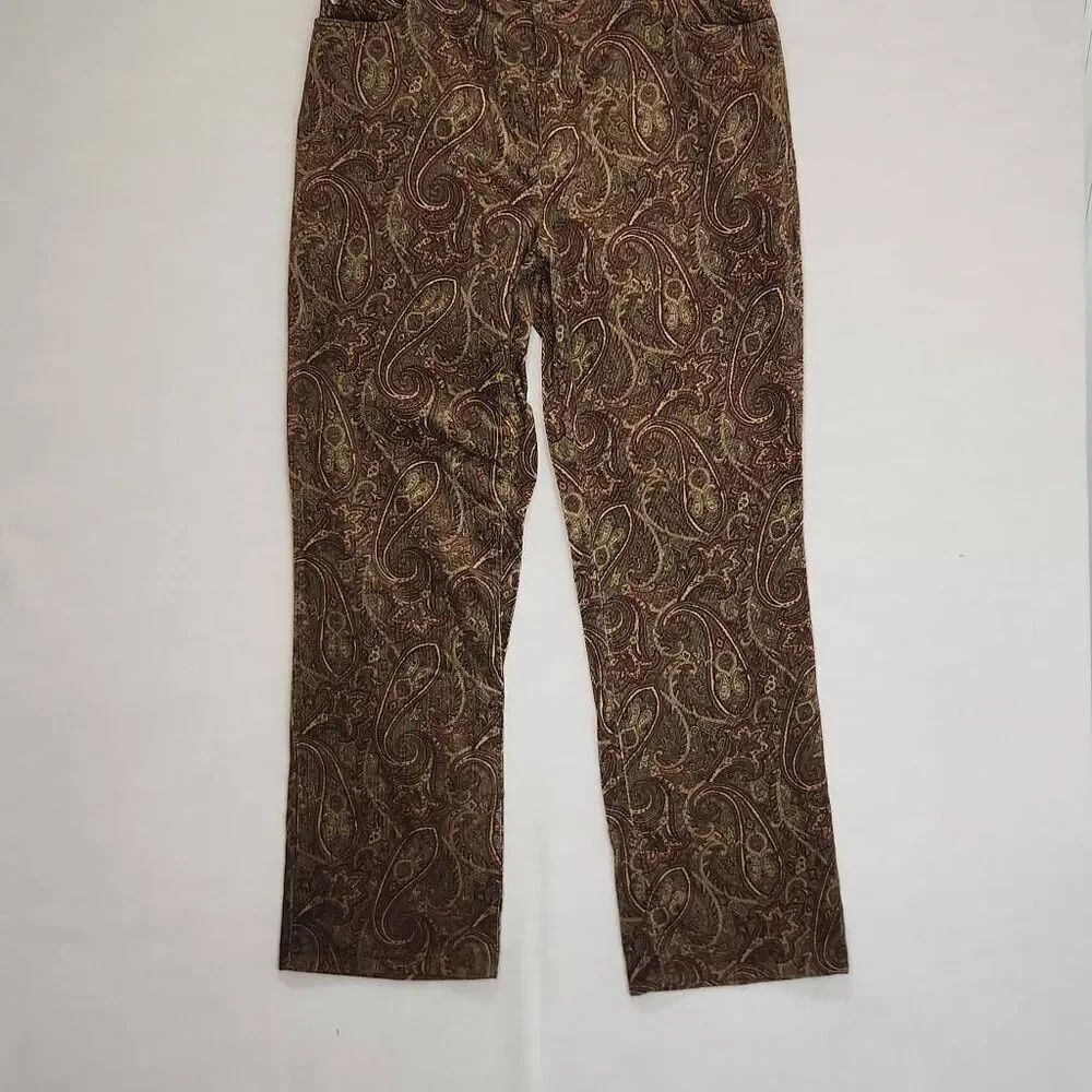 Vintage Kate Hill Casual Women's Size 14 Brown Ankle Length Pants Trousers